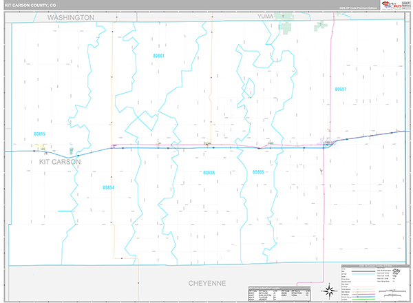 Kit Carson County, CO Zip Code Map